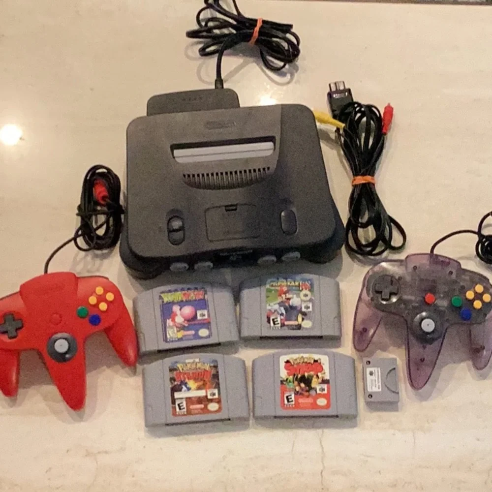 Nintendo 64 Console & Pokemon Mario Games & 2 Controllers N64 Original Authentic - Picture 14 of 14